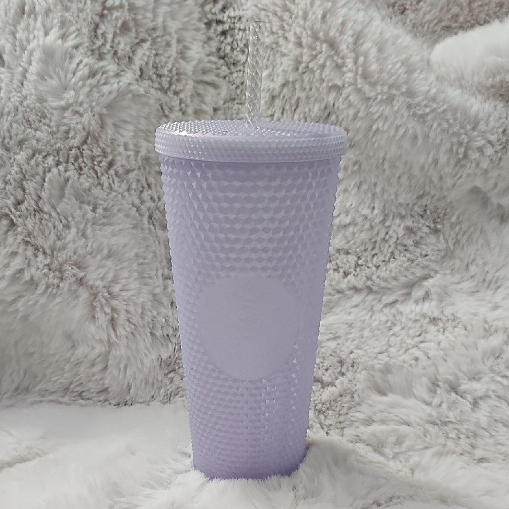 Textured Lavender Tumbler with Straw